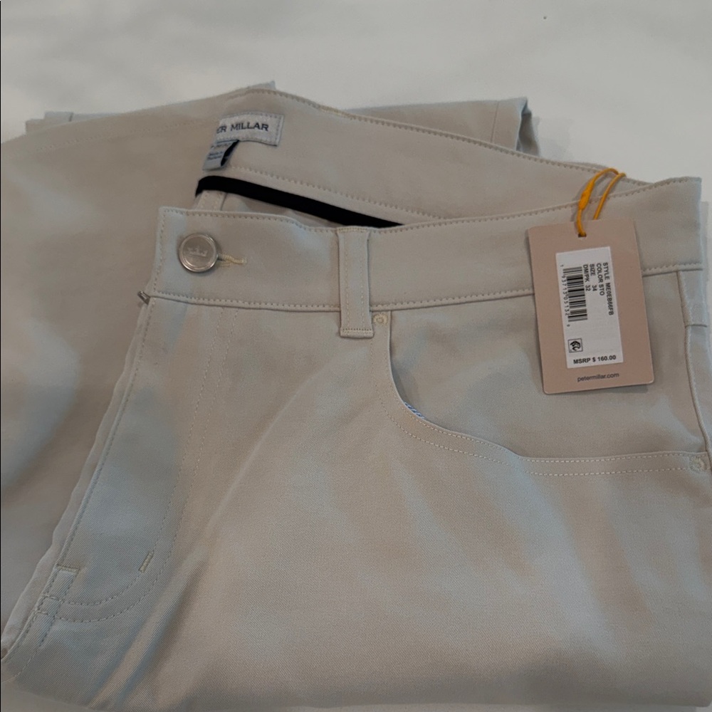 Peter Millar Men's Cream Pants 34/32